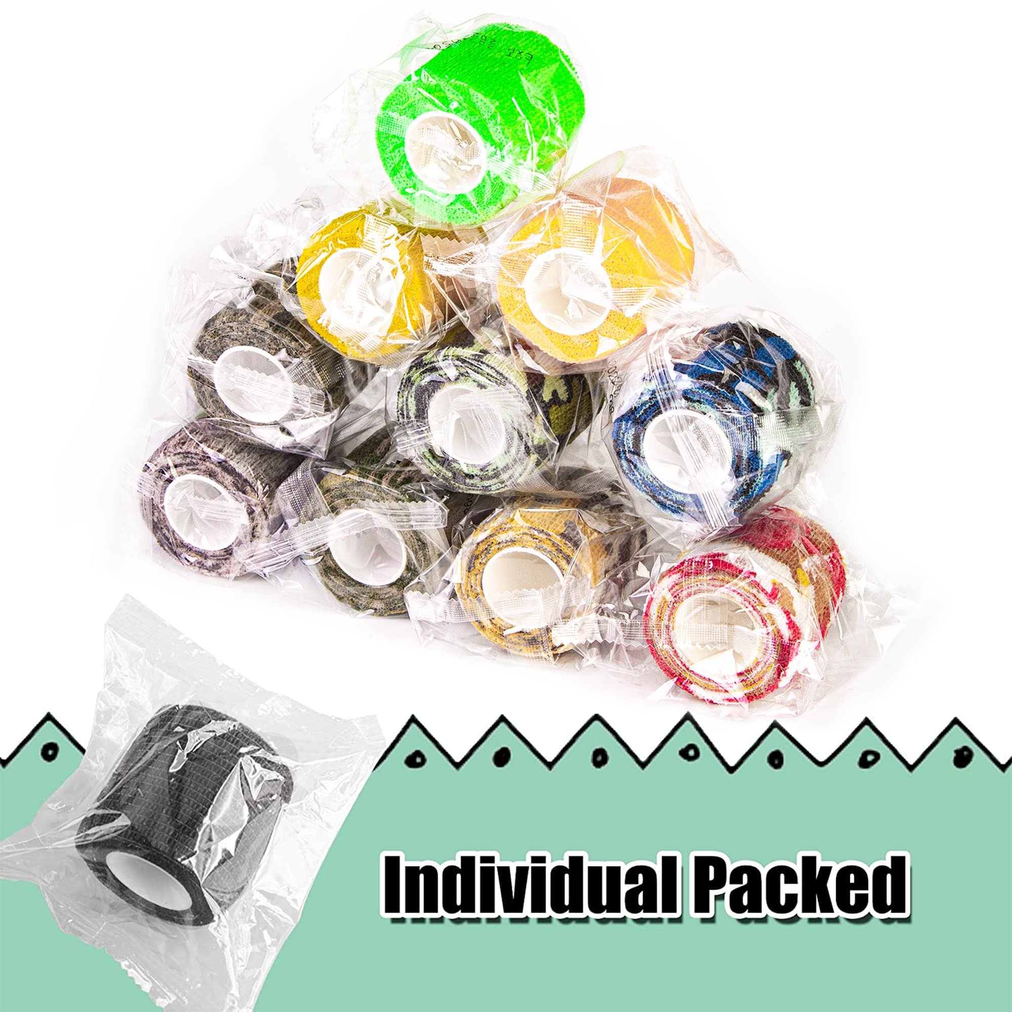 24Pack Self Adhesive Tape, Wrap Flex Bandages Leg Wrap Adherent Non-Woven for Dog Cat Horse Pet Animals Ankle Sprains & Swelling